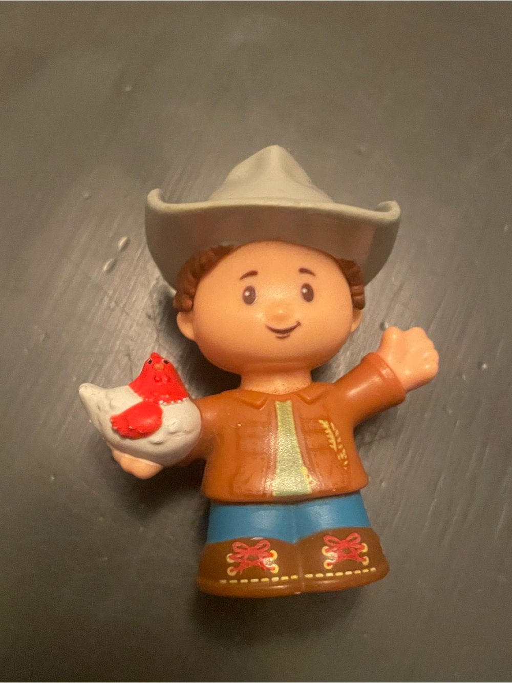 Little People Cowboy Farmer Figurine Toy with Hat and Chicken Toy